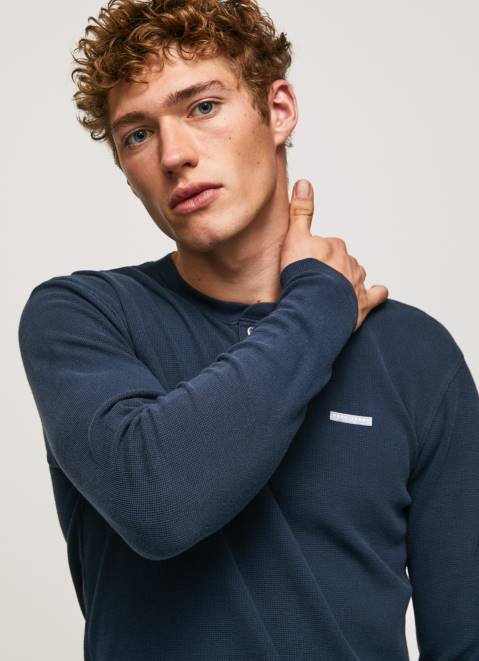 Pepe Jeans Waffle Knit Cotton T-Shirt Men Dulwich Z22X923