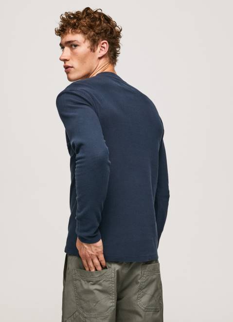 Pepe Jeans Waffle Knit Cotton T-Shirt Men Dulwich Z22X923