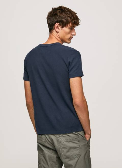 Pepe Jeans Waffle Knit Cotton T-Shirt Men Dulwich Z22X959
