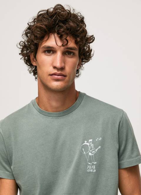 Pepe Jeans Washed And Dyed Cotton T-Shirt Men Casting Z22X925