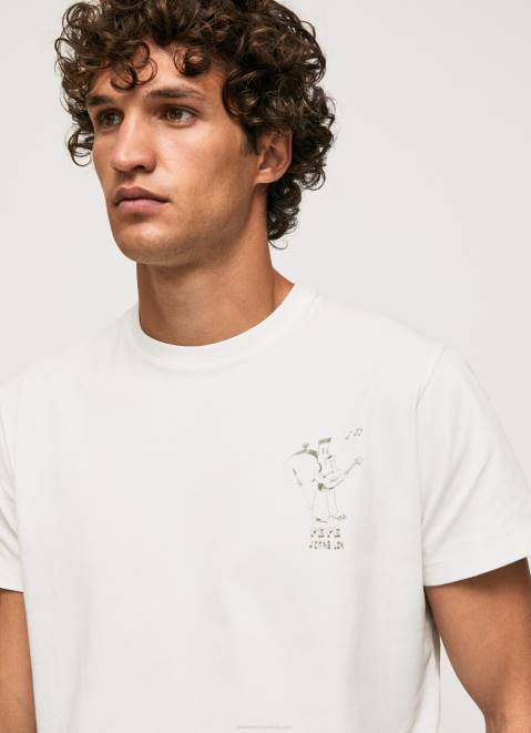 Pepe Jeans Washed And Dyed Cotton T-Shirt Men White Z22X942
