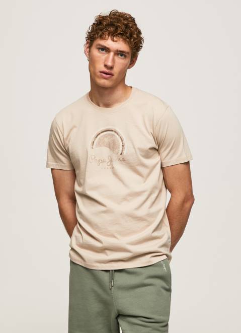 Pepe Jeans Worn-Effect Logo T-Shirt Men Malt Z22X962