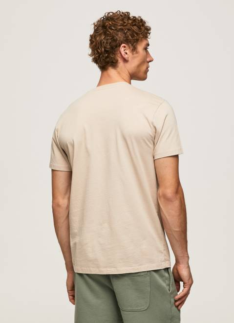 Pepe Jeans Worn-Effect Logo T-Shirt Men Malt Z22X962