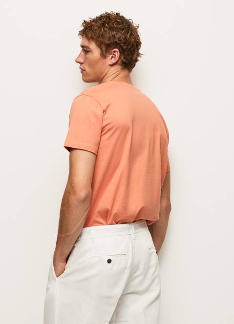 Pepe Jeans Worn-Effect Logo T-Shirt Men Squash Orange Z22X964