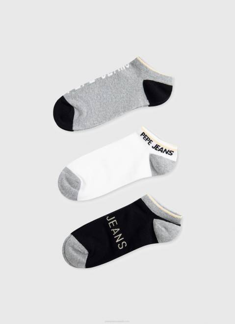 Pepe Jeans 3Pack Ankle Socks Men Black Z22X1147
