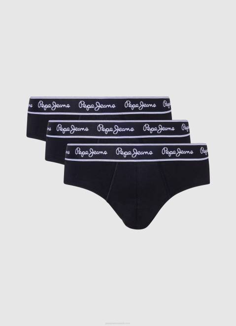 Pepe Jeans 3Pack Elastic Cotton Briefs Men Black Z22X1158