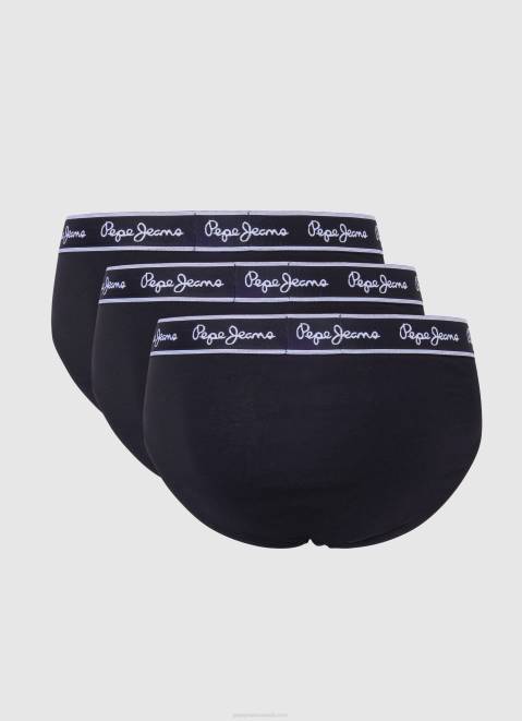 Pepe Jeans 3Pack Elastic Cotton Briefs Men Black Z22X1158
