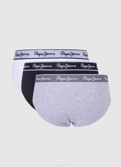 Pepe Jeans 3Pack Elastic Cotton Briefs Men Grey Marl Z22X1157