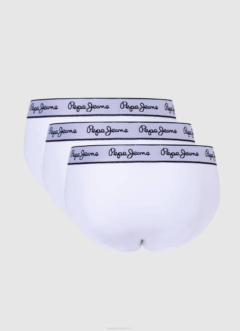 Pepe Jeans 3Pack Elastic Cotton Briefs Men White Z22X1156
