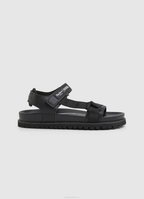 Pepe Jeans Anatomical Cork Sandals Men Black Z22X1279