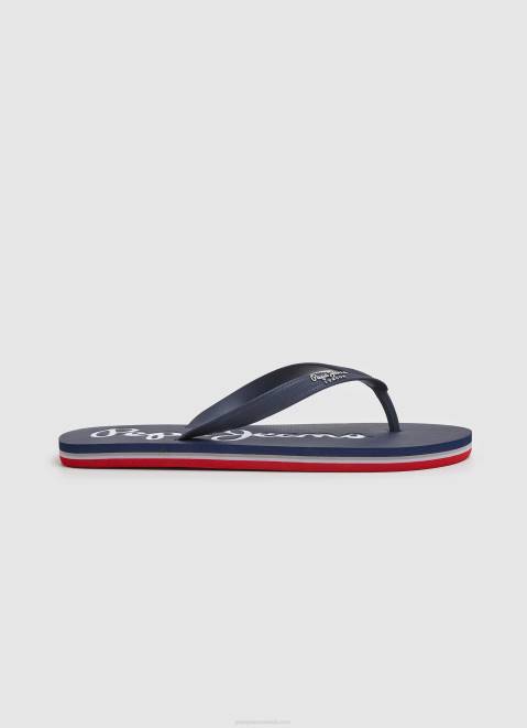 Pepe Jeans Bay Beach Basic Beach Flip Flops Men Navy Z22X1258