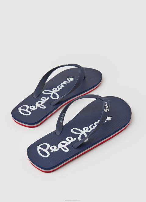 Pepe Jeans Bay Beach Basic Beach Flip Flops Men Navy Z22X1258