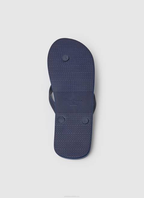 Pepe Jeans Bay Beach Logo Beach Flip Flops Men Dark Denim Z22X1277
