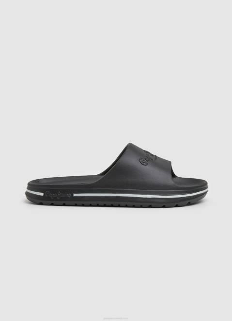 Pepe Jeans Beach Slide Flip Flops Men Black Z22X1274