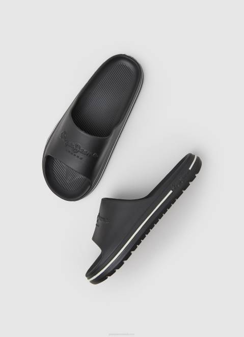 Pepe Jeans Beach Slide Flip Flops Men Black Z22X1274