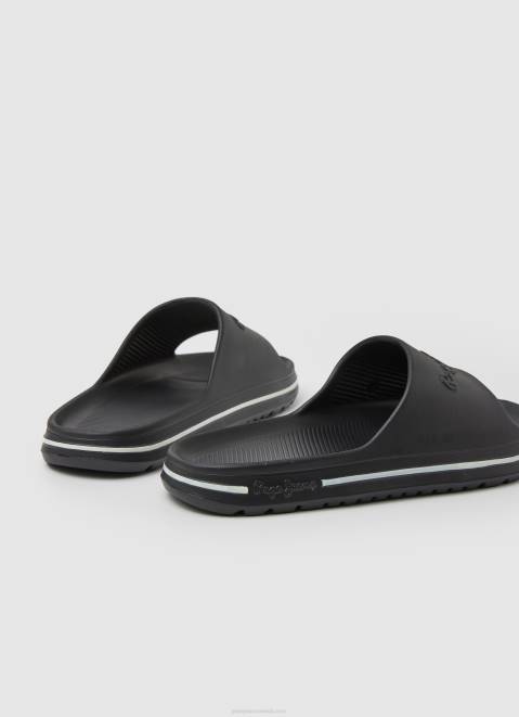 Pepe Jeans Beach Slide Flip Flops Men Black Z22X1274