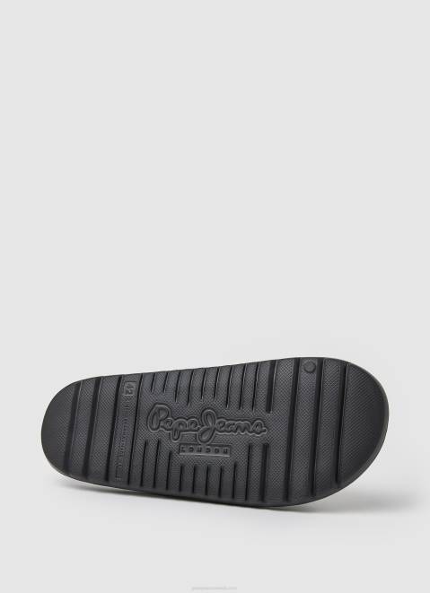 Pepe Jeans Beach Slide Flip Flops Men Black Z22X1274