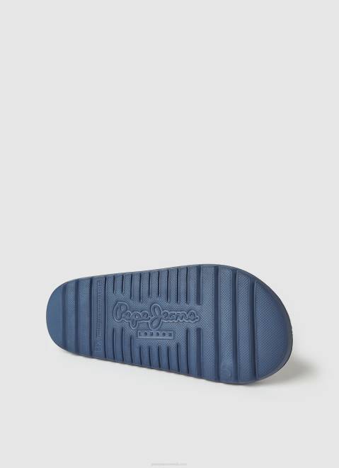 Pepe Jeans Beach Slide Flip Flops Men Navy Z22X1267