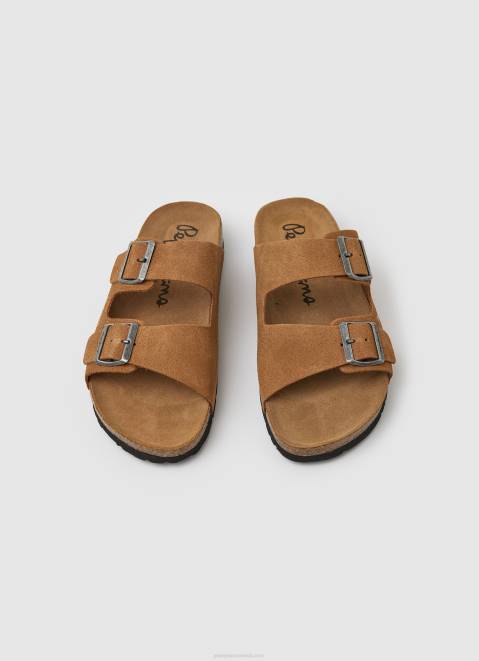 Pepe Jeans Bio Suede Sandals Men Tan Z22X1273