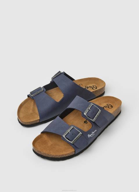 Pepe Jeans Double Chicago Anatomical Sandals Men Navy Z22X1272
