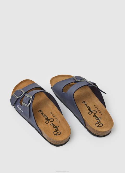 Pepe Jeans Double Chicago Anatomical Sandals Men Navy Z22X1272