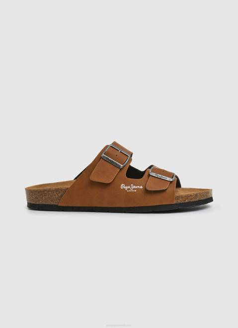 Pepe Jeans Double Kansas Anatomical Sandals Men Tan Z22X1281