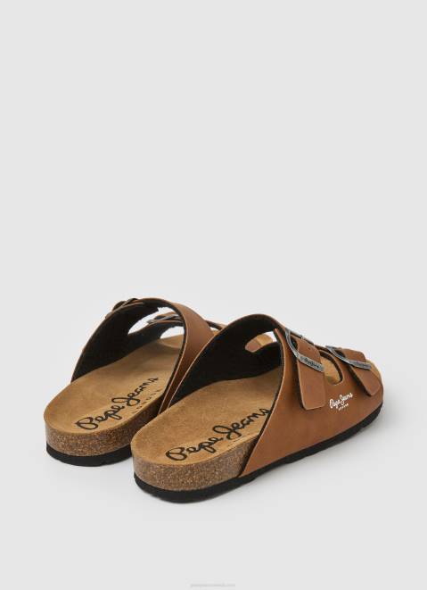 Pepe Jeans Double Kansas Anatomical Sandals Men Tan Z22X1281