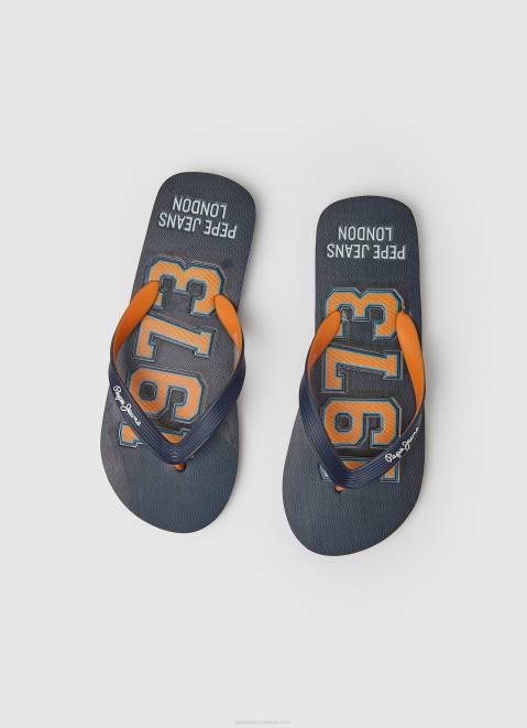 Pepe Jeans Hawi 1973 Beach Flip Flops Men Navy Z22X1266