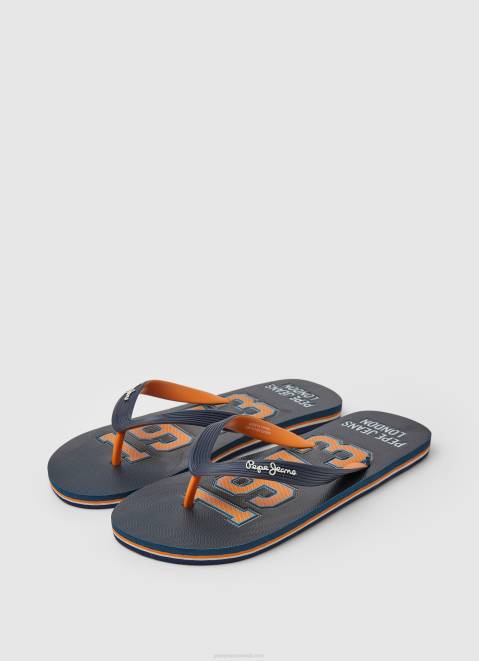 Pepe Jeans Hawi 1973 Beach Flip Flops Men Navy Z22X1266