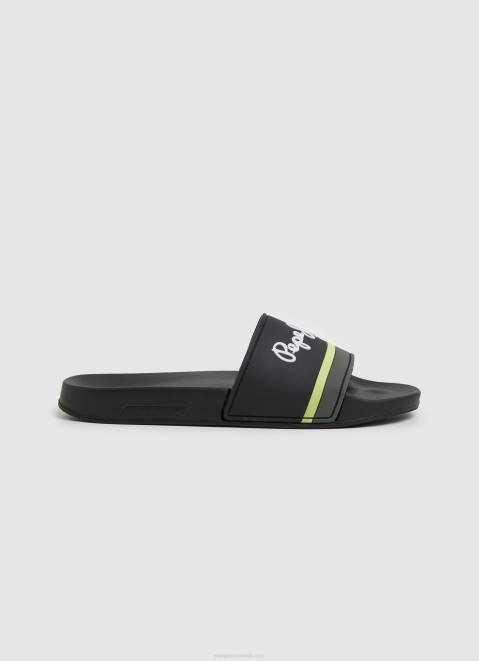Pepe Jeans Slider Portobello Beach Flip Flops Men Black Z22X1261