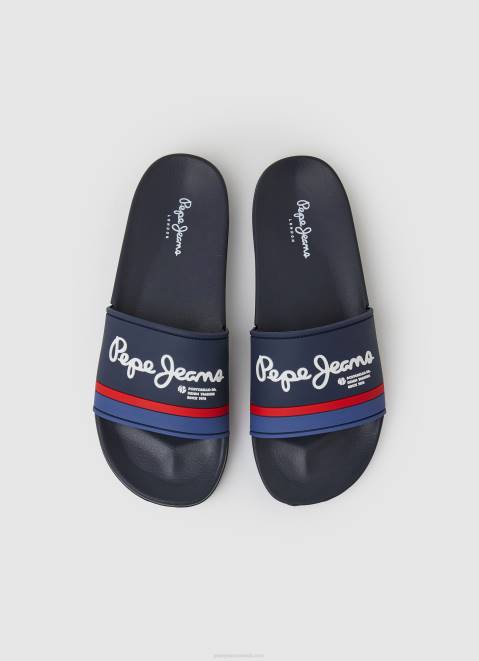 Pepe Jeans Slider Portobello Beach Flip Flops Men Navy Z22X1260