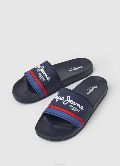 Pepe Jeans Slider Portobello Beach Flip Flops Men Navy Z22X1260