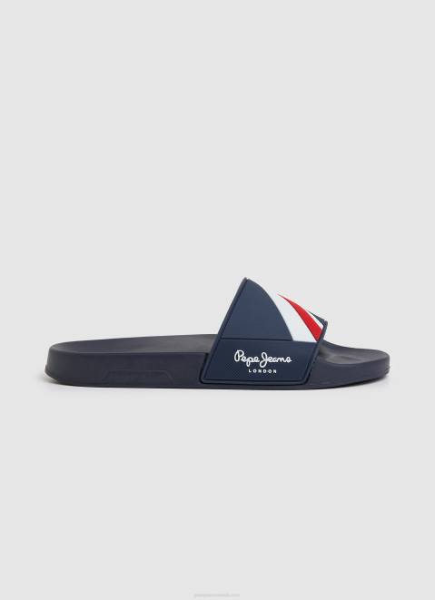 Pepe Jeans Slider Texture Beach Flip Flops Men Navy Z22X1264