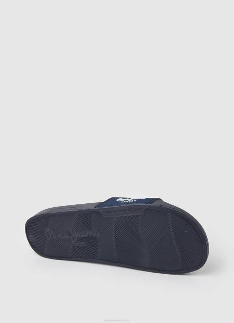 Pepe Jeans Slider Texture Beach Flip Flops Men Navy Z22X1264