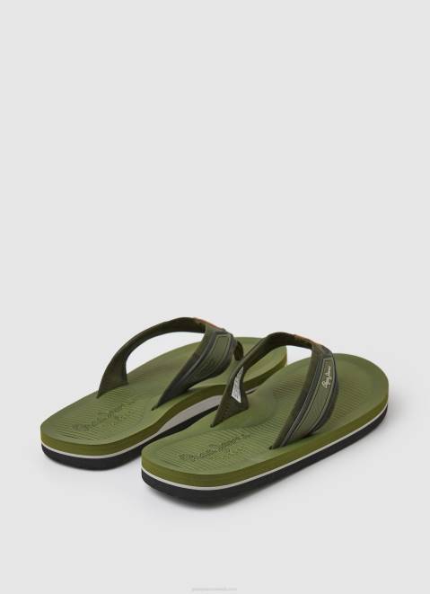 Pepe Jeans South Beach Camu Beach Flip Flops Men Khaki Green Z22X1280
