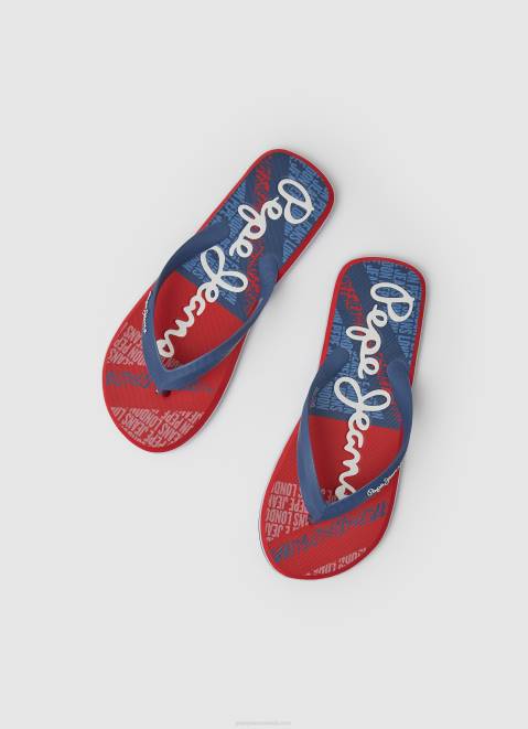 Pepe Jeans Whale Flag Beach Flip Flops Men Navy Z22X1256