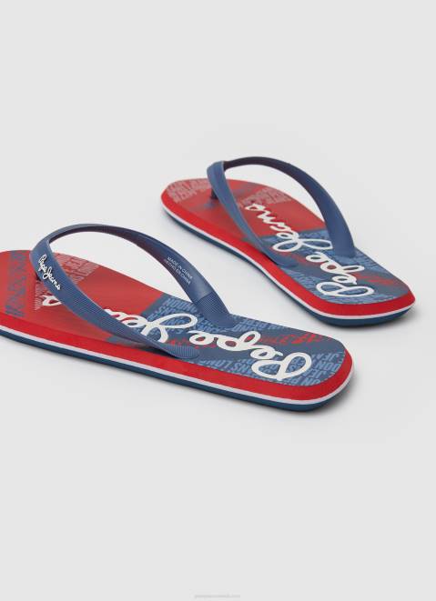 Pepe Jeans Whale Flag Beach Flip Flops Men Navy Z22X1256