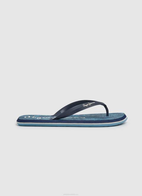 Pepe Jeans Whale Rainforest Beach Flip Flops Men Navy Z22X1287