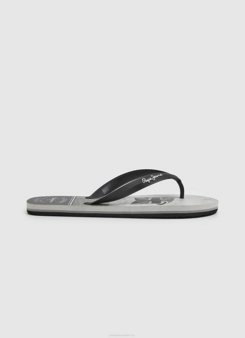 Pepe Jeans Whale Sea Beach Flip Flops Men Black Z22X1262
