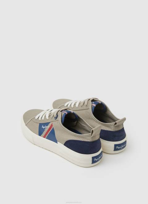 Pepe Jeans Allen Flag Vulcanized Sneakers Men Dark Stone Z22X1206