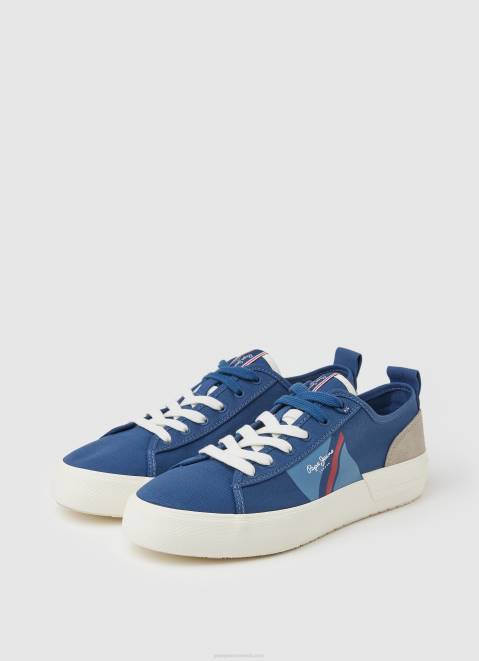 Pepe Jeans Allen Flag Vulcanized Sneakers Men Indigo Z22X1204