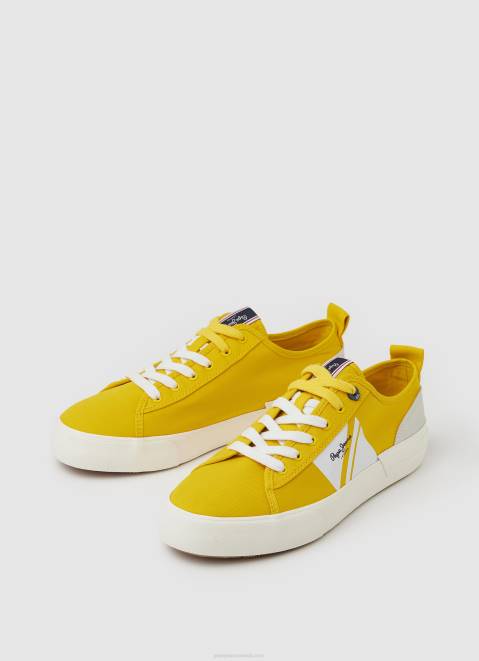 Pepe Jeans Allen Flag Vulcanized Sneakers Men Rugby Yellow Z22X1203