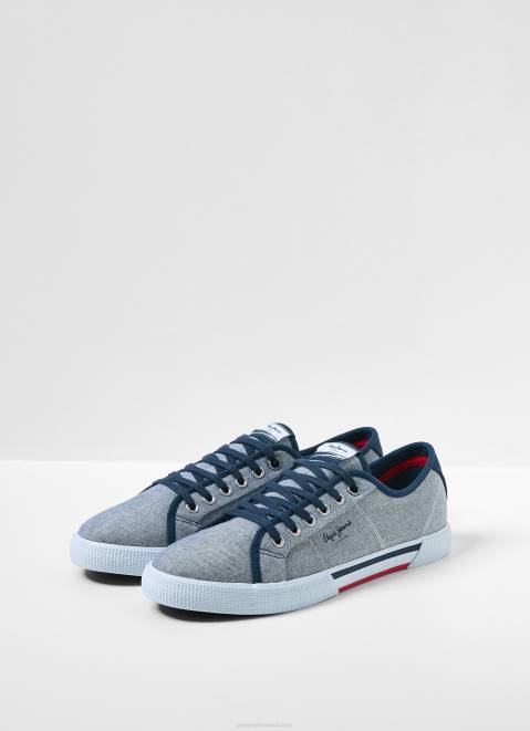Pepe Jeans Basic Chambray Sneakers Men Chambray Z22X1240
