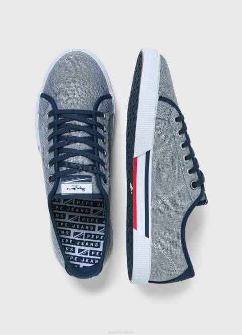 Pepe Jeans Basic Chambray Sneakers Men Chambray Z22X1240