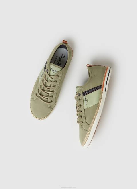 Pepe Jeans Blucher Canvas Sneakers Men Army Z22X1215