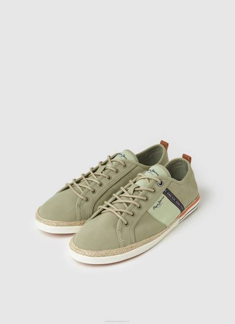 Pepe Jeans Blucher Canvas Sneakers Men Army Z22X1215