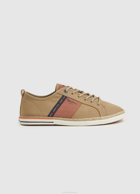 Pepe Jeans Blucher Canvas Sneakers Men Camel Z22X1195