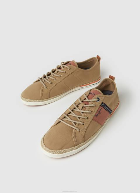 Pepe Jeans Blucher Canvas Sneakers Men Camel Z22X1195