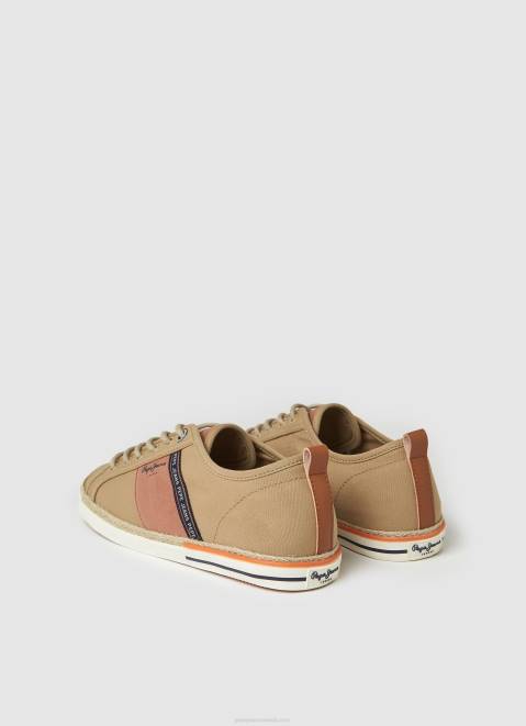 Pepe Jeans Blucher Canvas Sneakers Men Camel Z22X1195