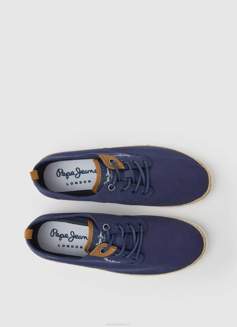 Pepe Jeans Blucher Canvas Sneakers Men Ocean Z22X1212